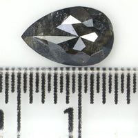 Natural Loose Pear Salt And Pepper Diamond Black Grey Color 0.70 CT 7.70 MM Pear Shape Rose Cut Diamond KDL1229