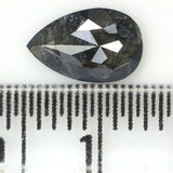 Natural Loose Pear Salt And Pepper Diamond Black Grey Color 0.70 CT 7.70 MM Pear Shape Rose Cut Diamond KDL1229