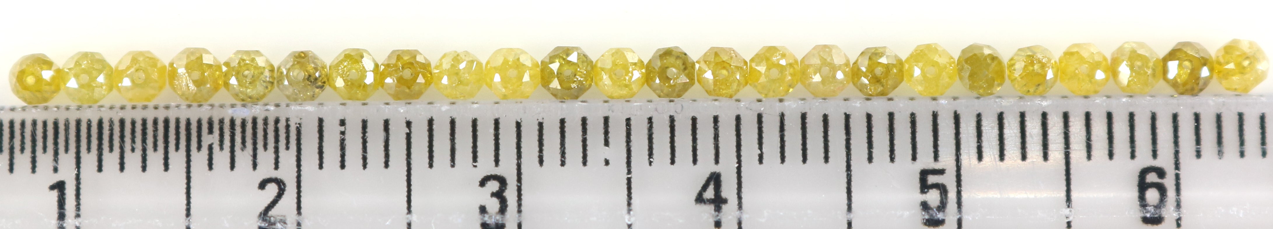 Natural Loose Bead Yellow Color Diamond 2.28 CT 2.30 MM Bead Shape Rose Cut Diamond L1710