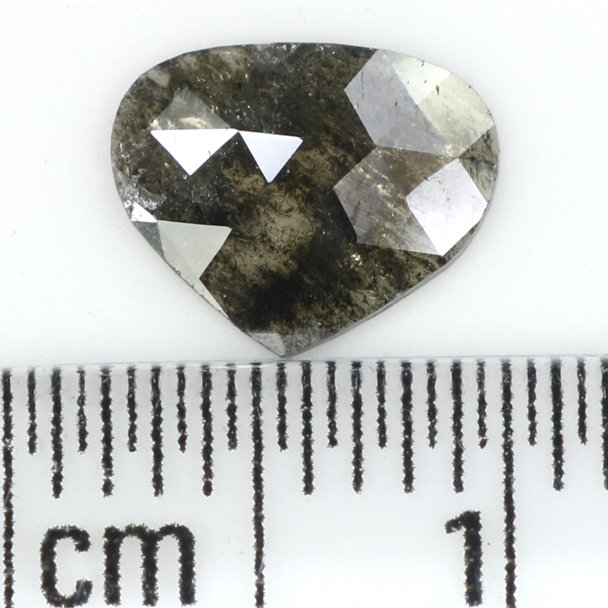 Natural Loose Heart Salt And Papper Diamond Black Grey Color 0.52 CT 6.40 MM Heart Shape Rose Cut L1558