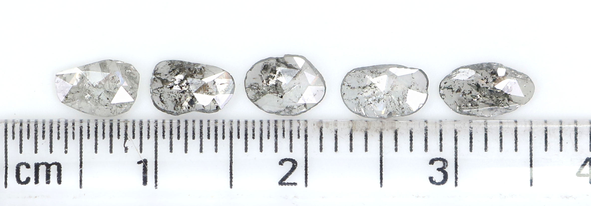 1.04 Ct Natural Loose Slice Shape Diamond Salt And Pepper Slice Cut Diamond 5.50 MM Natural Black Grey Color Slice Rose Cut Diamond LQ2520