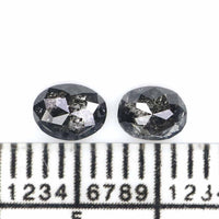 Natural Loose Oval Diamond, Salt And Pepper Oval Diamond, Natural Loose Diamond, Oval Rose Cut Diamond, 0.48 CT Oval Shape Diamond L2764