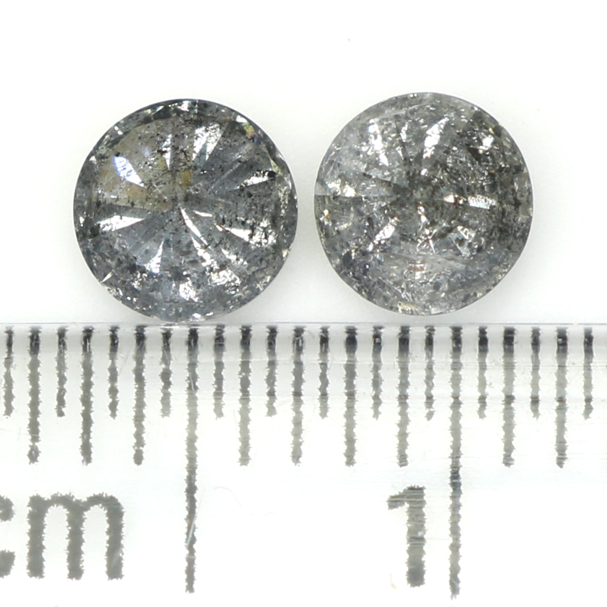 0.63 CT Natural Loose Round Cut Pair Diamond Salt And Pepper Round Shape Diamond 4.20 MM Black Grey Color Round Brilliant Cut Diamond QL1377