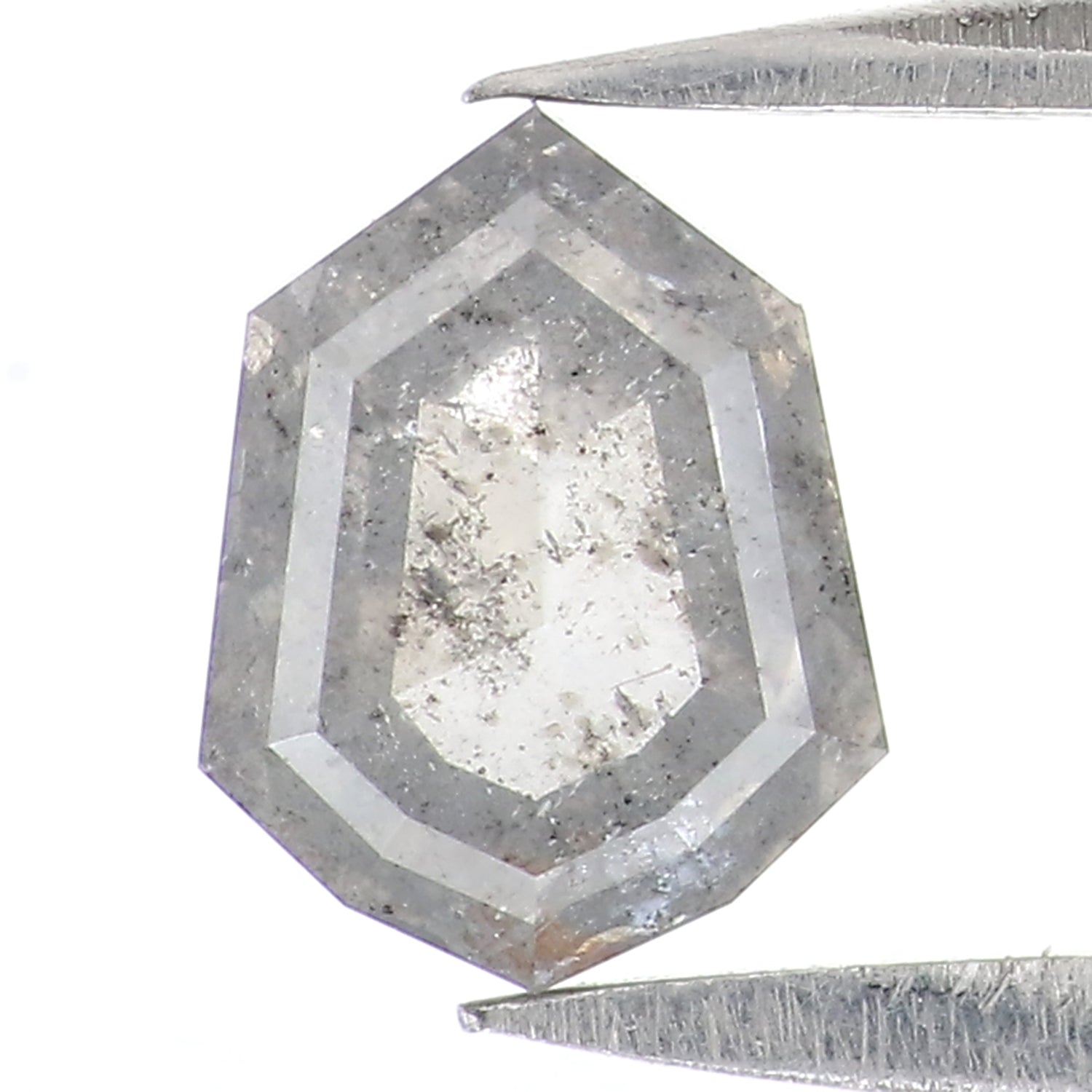 1.12 Ct Natural Loose Shield Shape Diamond Salt And Pepper Shield Shape Diamond 7.10 MM Natural Gray Color Shield Rose Cut Diamond QL2570