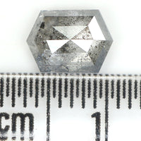 Natural Loose Hexagon Salt And Pepper Diamond Black Grey Color 1.19 CT 7.50 MM Hexagon Shape Rose Cut Diamond KDL1102
