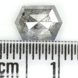 Natural Loose Hexagon Salt And Pepper Diamond Black Grey Color 1.19 CT 7.50 MM Hexagon Shape Rose Cut Diamond KDL1102