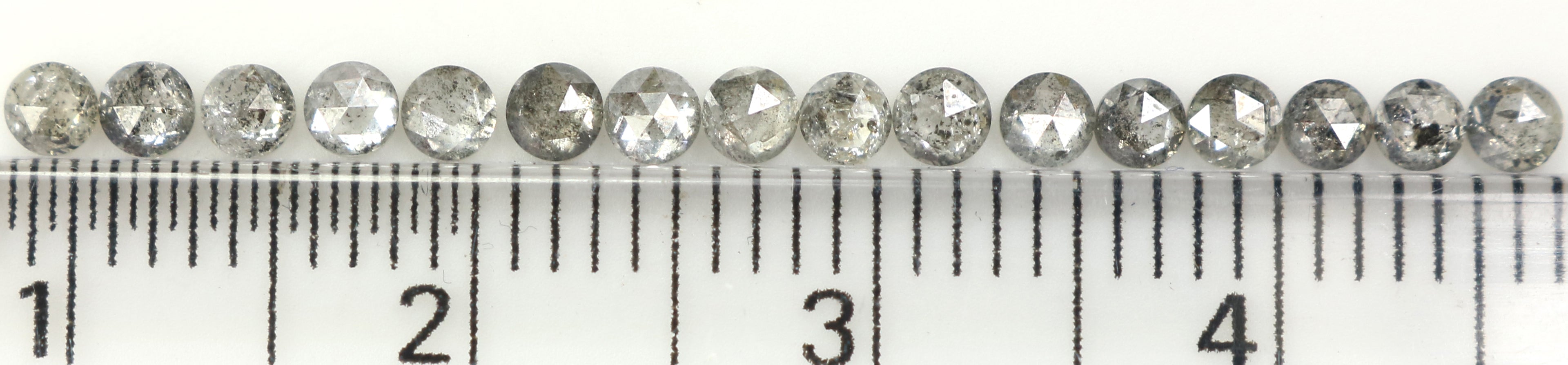 Natural Loose Rose Cut Salt And Pepper Diamond Black Grey Color 0.96 CT 2.30 MM Rose Cut Shape Diamond KDL1553