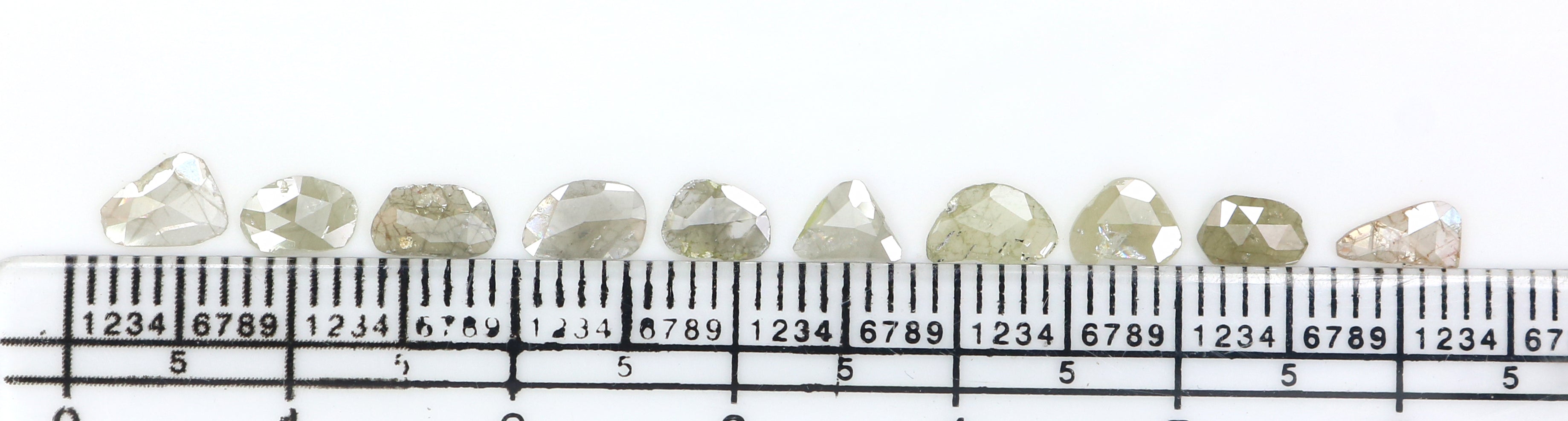 1.45 CT Natural Loose Slice Shape Diamond Grey Color Slice Rose Cut Diamond 4.90 MM Natural Grey Color Slice Irregular Cut Diamond KQ2601