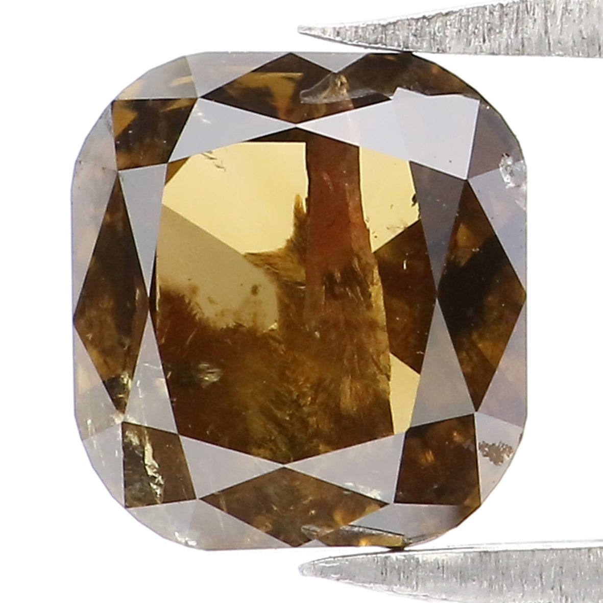 1.42 CT Natural Loose Cushion Shape Diamond Brown Champagne Color Cushion Rose Cut Diamond 6.60 MM Natural Cushion Shape Diamond LQ6162