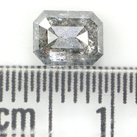 Natural Loose Emerald Salt And Pepper Diamond Black Grey Color 0.73 CT 5.70 MM Emerald Shape Rose Cut Diamond L1187