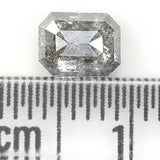 Natural Loose Emerald Salt And Pepper Diamond Black Grey Color 0.73 CT 5.70 MM Emerald Shape Rose Cut Diamond L1187