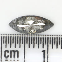 0.73 Ct Natural Loose Diamond, Marquise Diamond, Salt And Pepper, Black Diamond, Gray Diamond, Polished Diamond, Rose Cut Diamond, KDL780