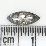 0.73 Ct Natural Loose Diamond, Marquise Diamond, Salt And Pepper, Black Diamond, Gray Diamond, Polished Diamond, Rose Cut Diamond, KDL780