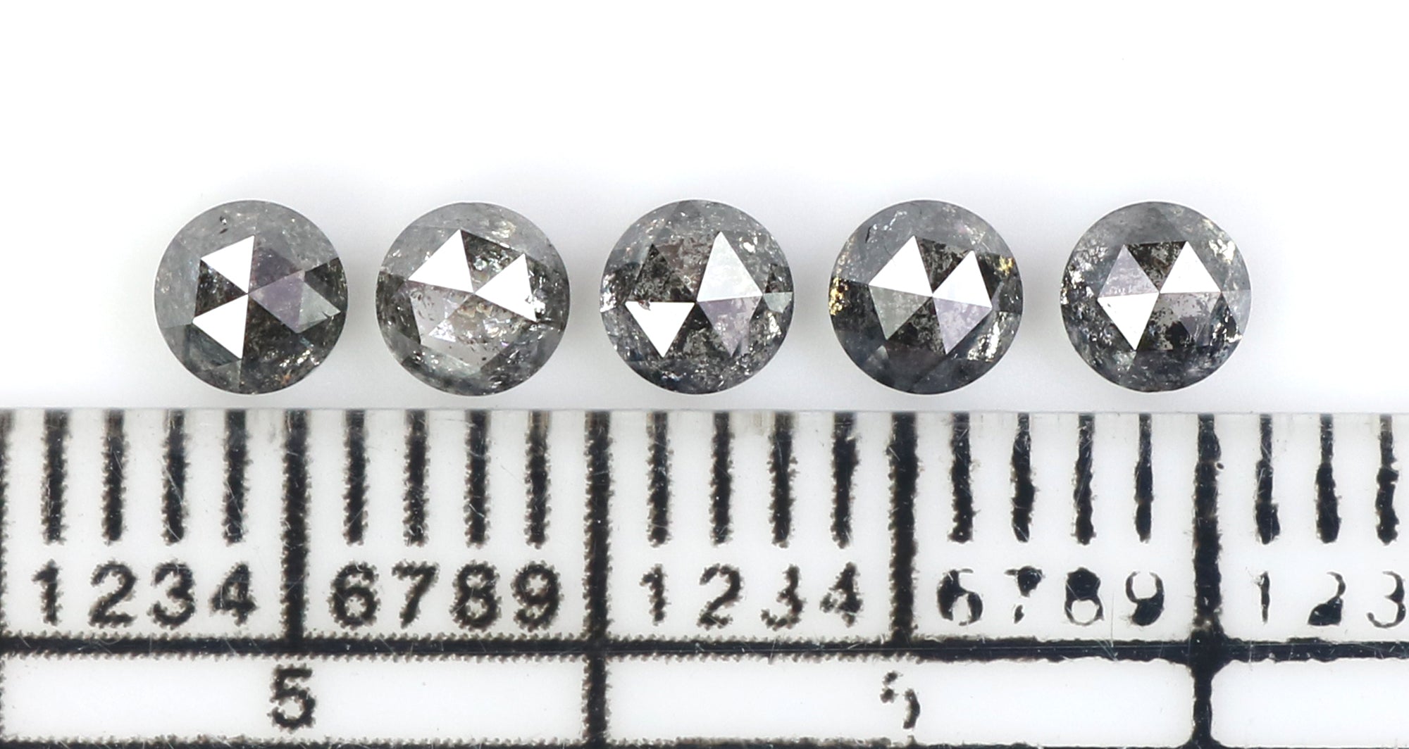 1.05 Ct Natural Loose Round Rose Cut Diamond Salt And Pepper Round Diamond 3.20 MM Natural Black Grey Color Round Rose Cut Diamond KQ2649