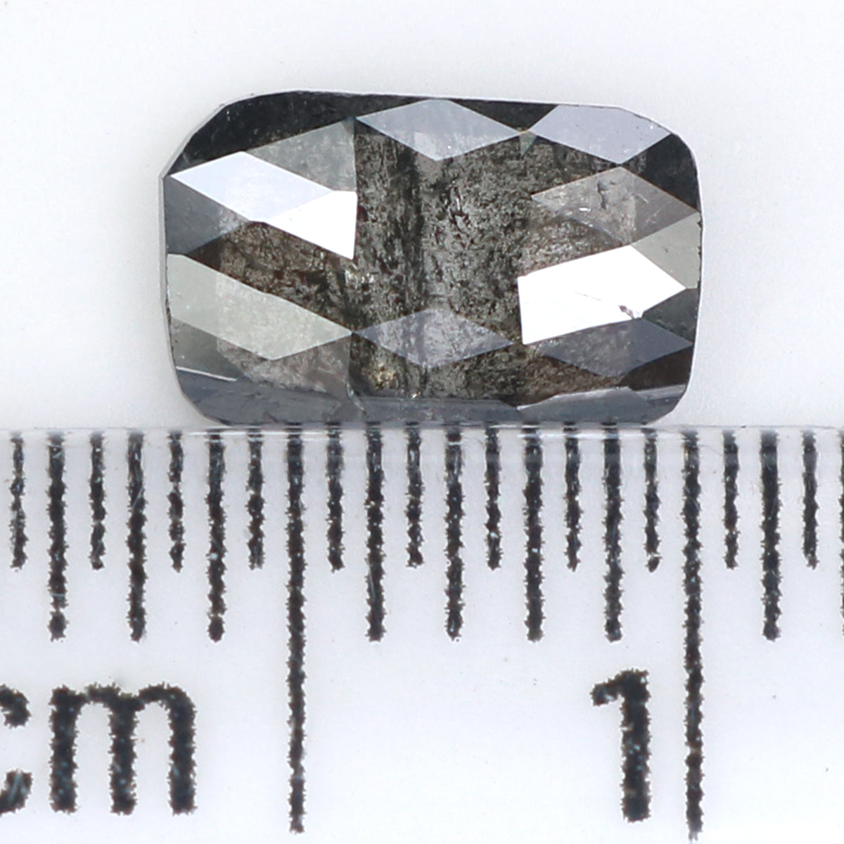0.66 CT Natural Loose Emerald Shape Diamond Salt And Pepper Emerald Cut Diamond 6.95 MM Natural Black Grey Emerald Rose Cut Diamond KQ2430