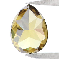 Natural Loose Pear Yellow Green Color Diamond 0.68 CT 6.15 MM Pear Shape Rose Cut Diamond L5130