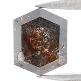 Natural Loose Hexagon Brown Color Diamond 1.12 CT 7.09 MM Hexagon Shape Rose Cut Diamond L2416