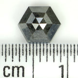 Natural Loose Hexagon Salt And Pepper Diamond Black Grey Color 1.05 CT 6.40 MM Hexagon Shape Rose Cut Diamond KR2406