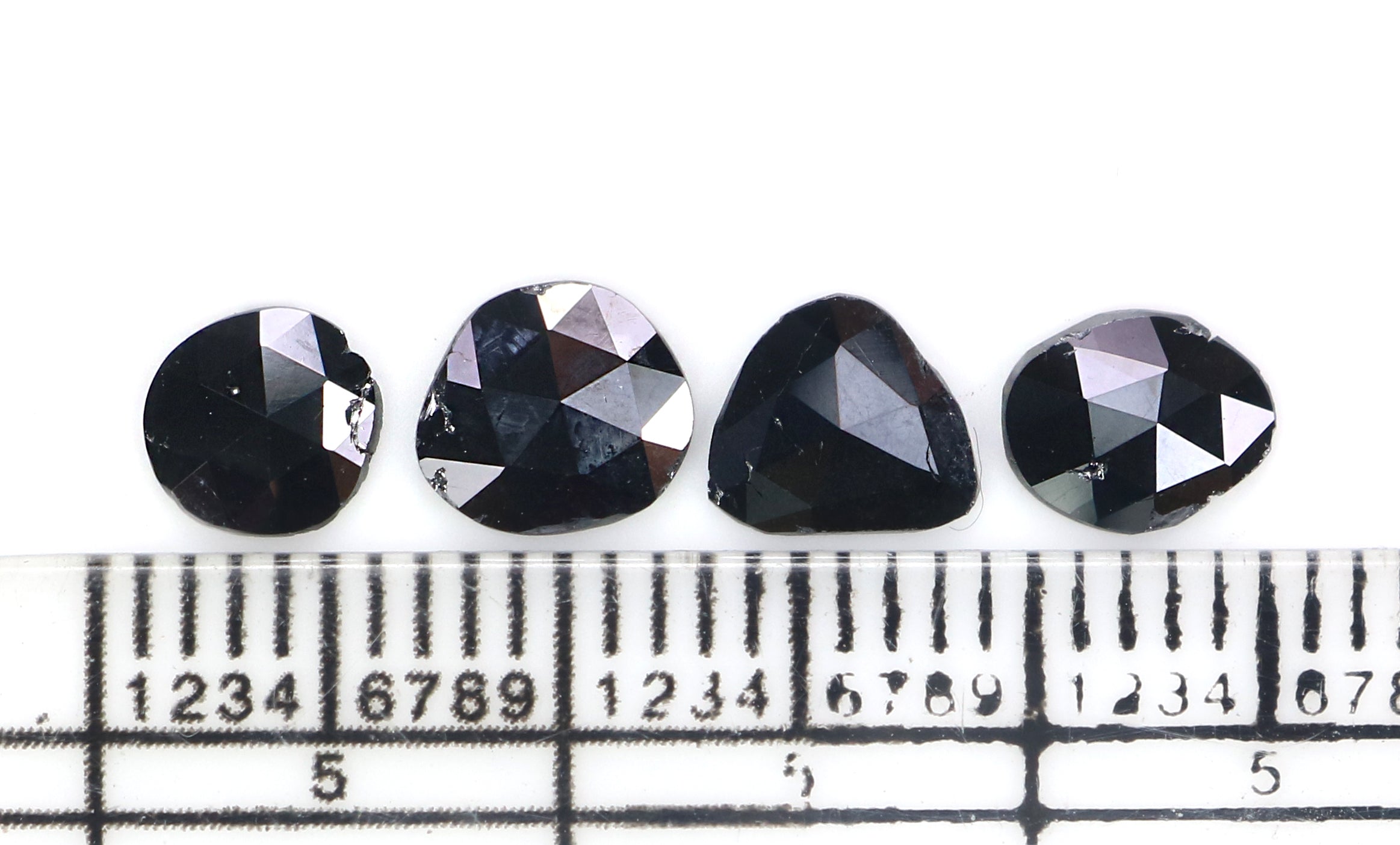 1.20 CT Natural Loose Slice Shape Diamond Black Color Slice Cut Diamond 6.05 MM Natural Loose Black Color Slice Rose Cut Diamond KQ2625