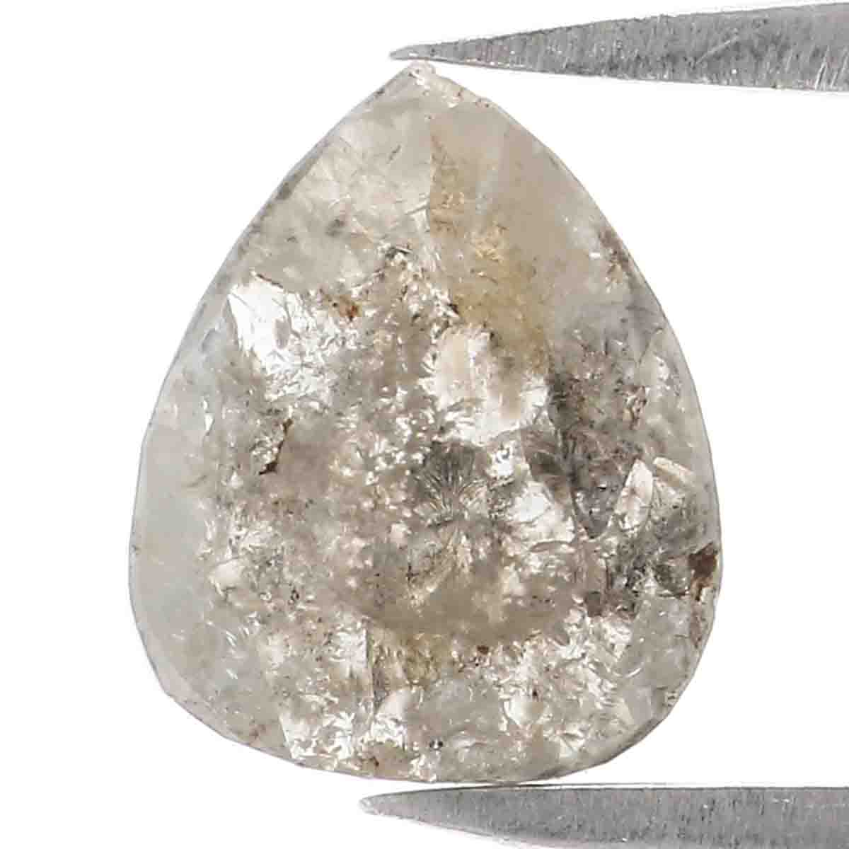 0.85 CT Natural Loose Pear Shape Diamond Grey Color Pear Cut Diamond 8.00 MM Natural Loose Grey Color Diamond Pear Rose Cut Diamond LQ6982