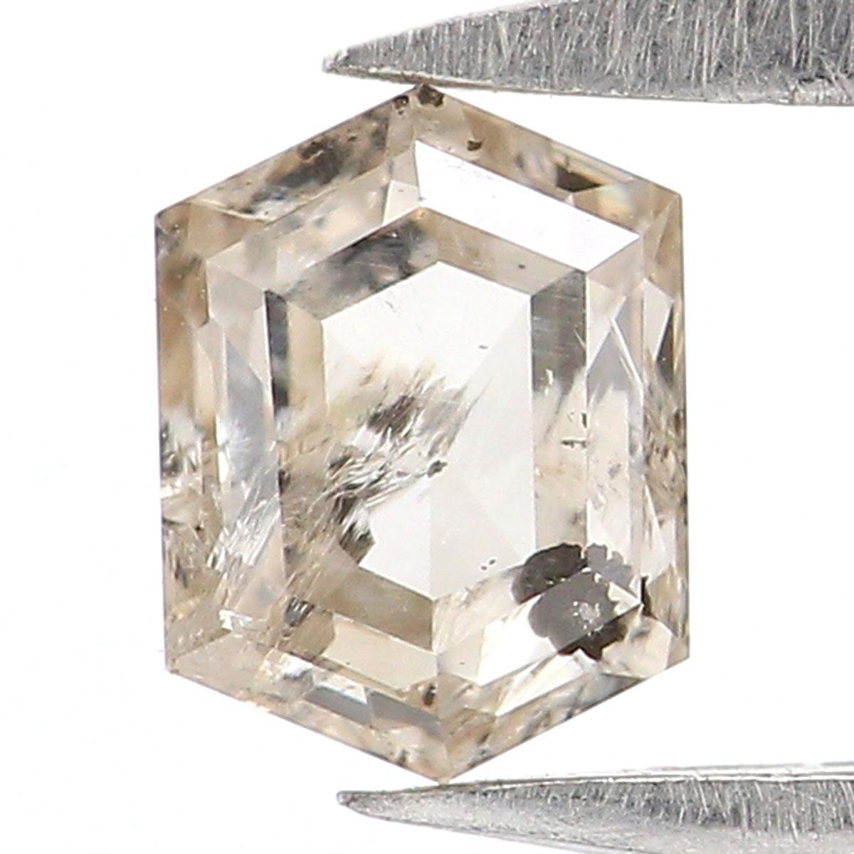 0.39 CT Natural Loose Hexagon Shape Diamond Light Brown Color Hexagon Diamond 4.80 MM Natural Brown Color Hexagon Rose Cut Diamond KQ2585
