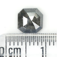 1.08 CT Emerald Cut Diamond, Salt And Pepper Diamond, Natural Loose Diamond, Black Diamond, Grey Diamond, Antique Rose Cut Diamond KDL7004