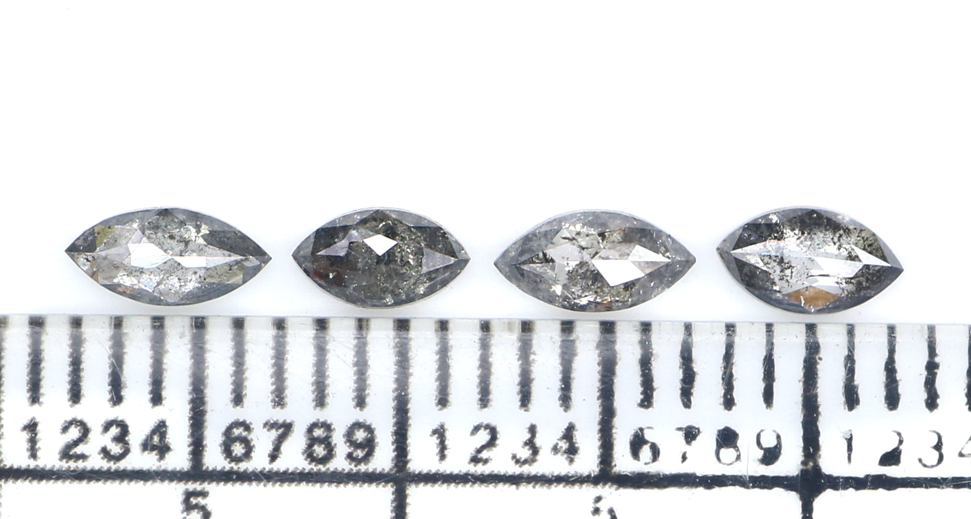 0.57 CT Natural Loose Marquise Shape Diamond Salt And Pepper Marquise Cut Diamond 5.10 MM Black Grey Color Marquise Rose Cut Diamond LQ2760