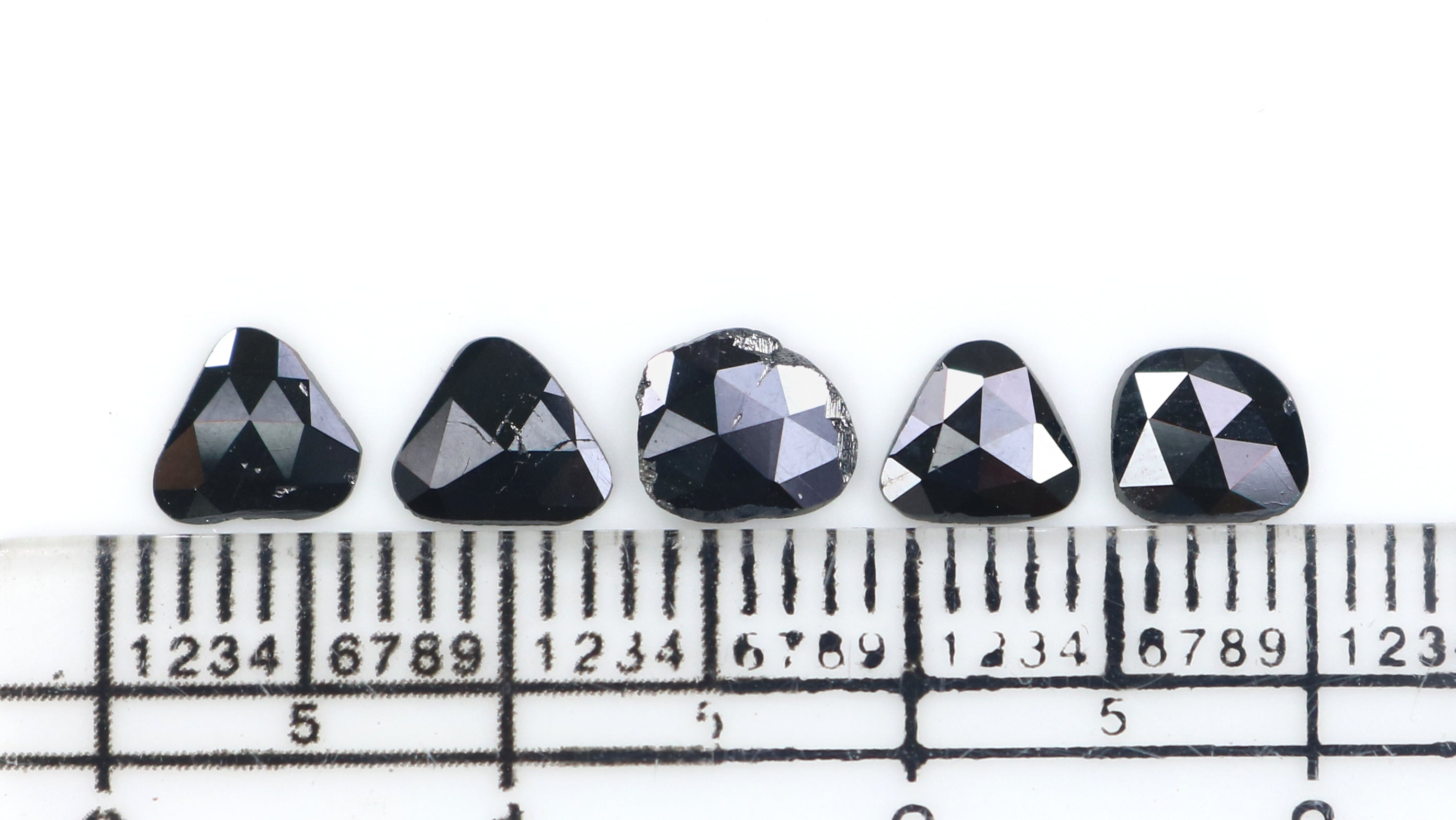 1.11 CT Natural Loose Slice Shape Diamond Black Color Slice Cut Diamond 5.50 MM Natural Loose Black Color Slice Rose Cut Diamond KQ2614