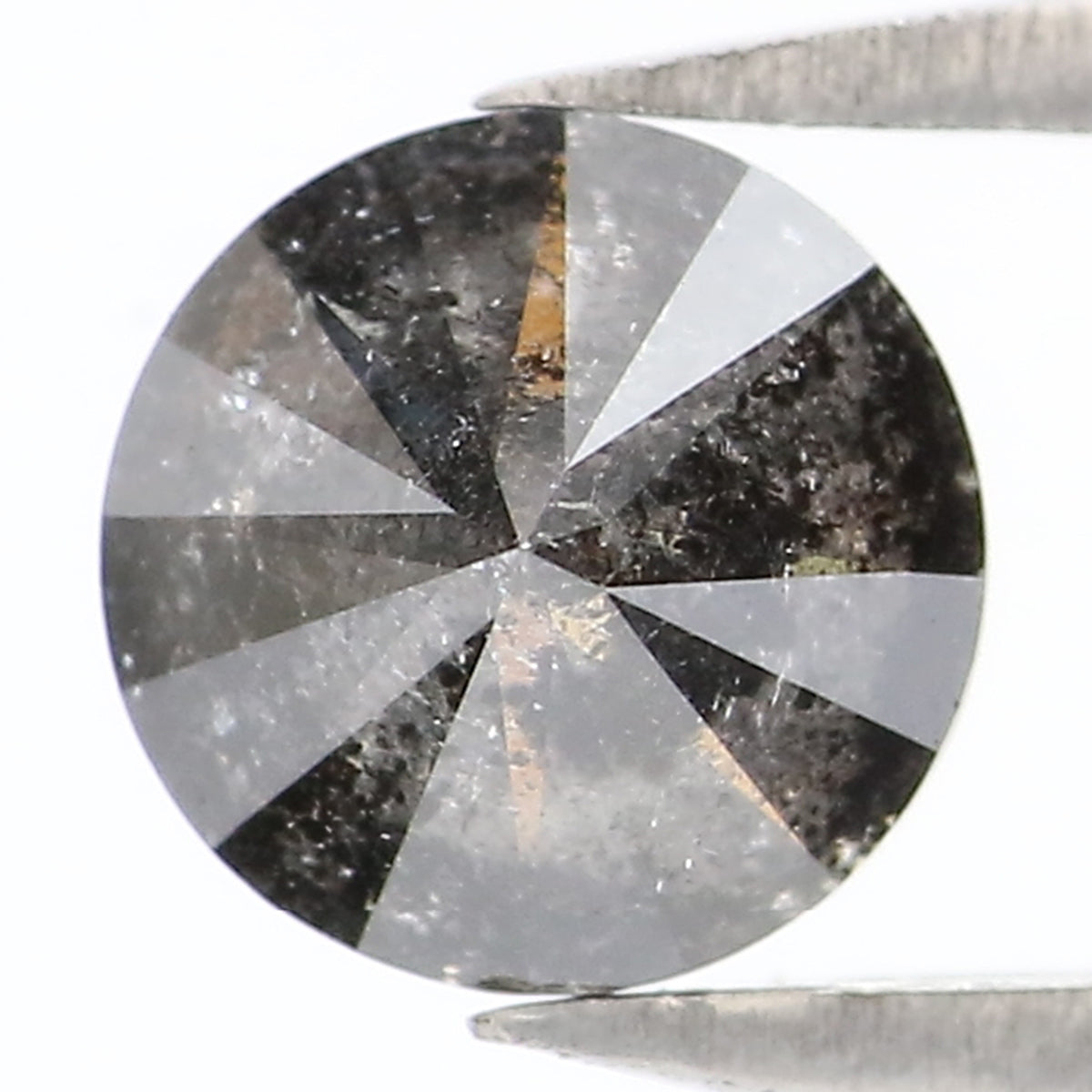 0.83 CT Natural Loose Round Shape Diamond Black Grey Color Round Cut Diamond 5.70 MM Salt And Pepper Round Brilliant Cut Diamond QL2168