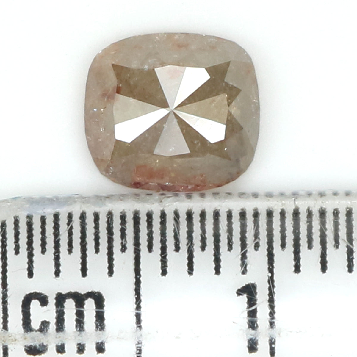 Natural Loose Cushion Diamond Grey Color 1.14 CT 6.60 MM Cushion Shape Rose Cut Diamond L7709