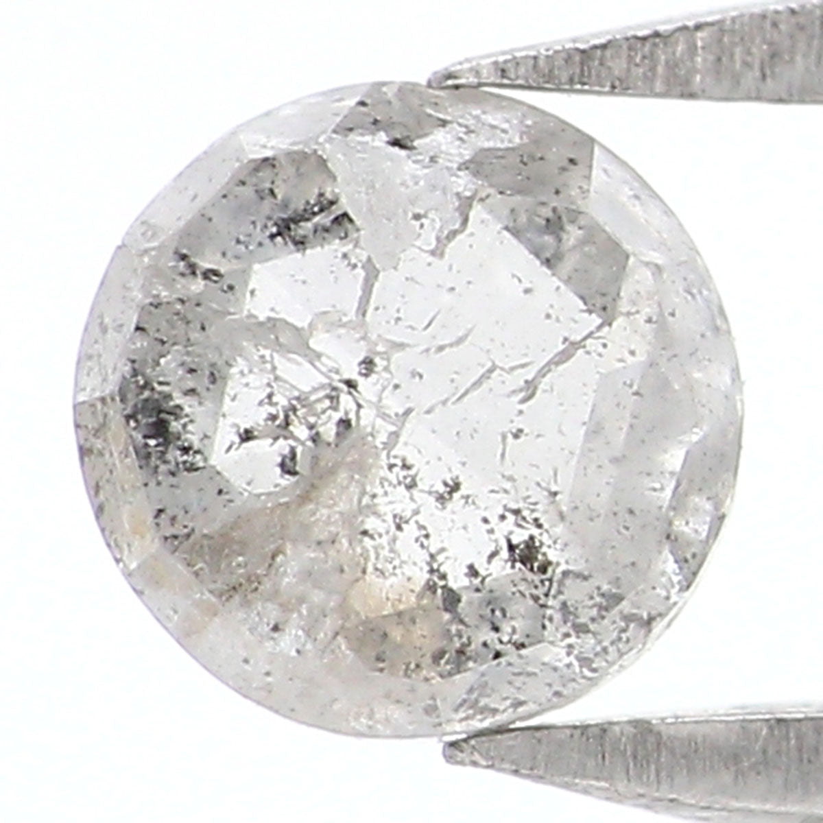 0.45 CT Natural Loose Round Rose Cut Diamond Salt And Pepper Round Shape Diamond 4.75 MM Natural Black Grey Round Rose Cut Diamond KQ2064