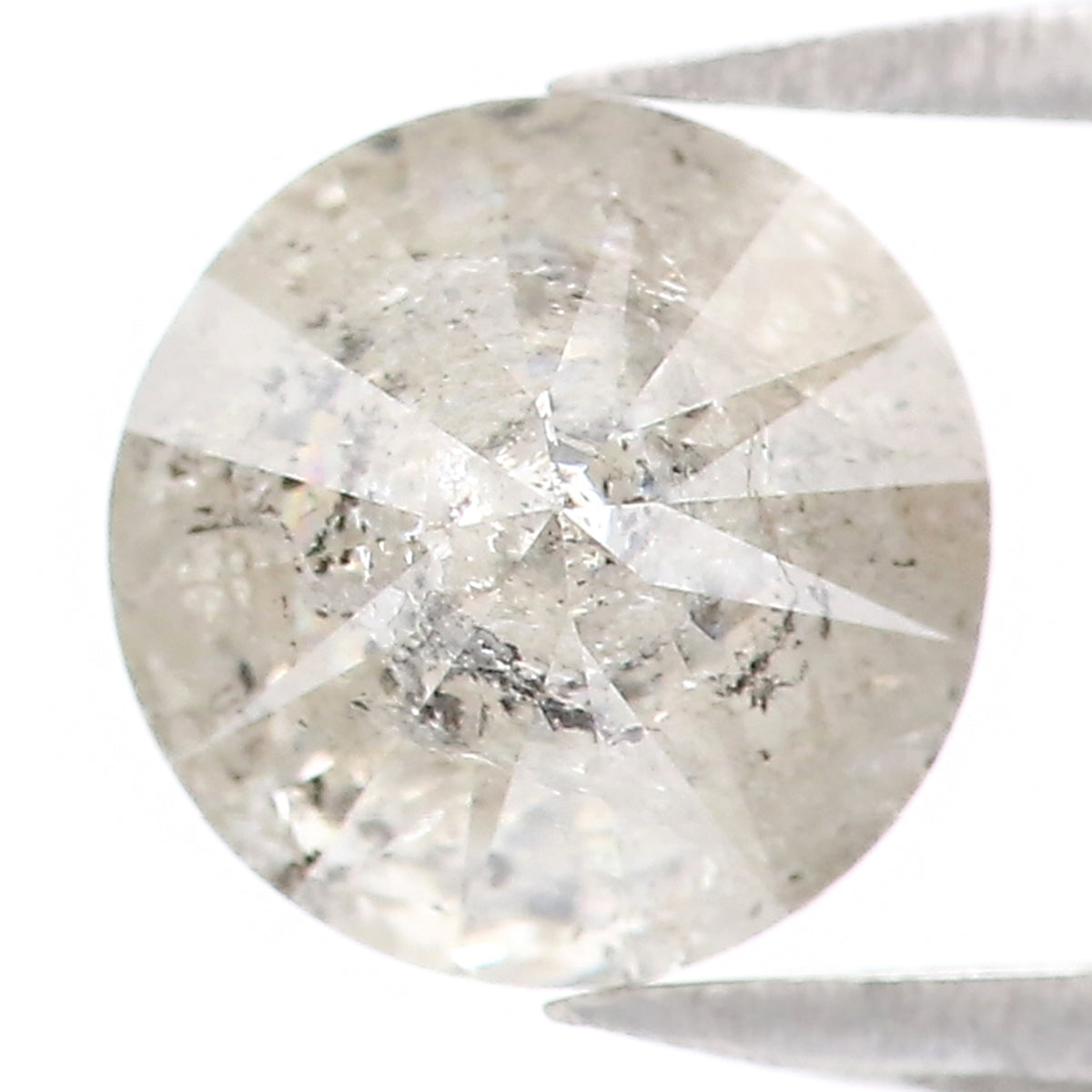 Natural Loose Round Brilliant Cut Salt And Pepper Diamond Grey Color 1.34 CT 6.62 MM Round Shape Diamond L2249