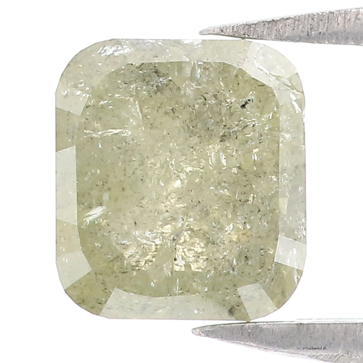 1.64 CT Natural Loose Cushion Shape Diamond Yellow Color Cushion Cut Diamond 6.50 MM Natural Grey Color Cushion Rose Cut Diamond KQ1939
