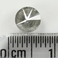 0.70 Ct Natural Loose Diamond, Round Brilliant Cut, Salt And Pepper Diamond, Black Gray Diamond, Rustic Diamond, Round Cut Diamond L446