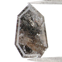 Natural Loose Bullet Salt And Pepper Diamond Black Grey Color 2.30 CT 10.75 MM Bullet Shape Rose Cut Diamond L8074