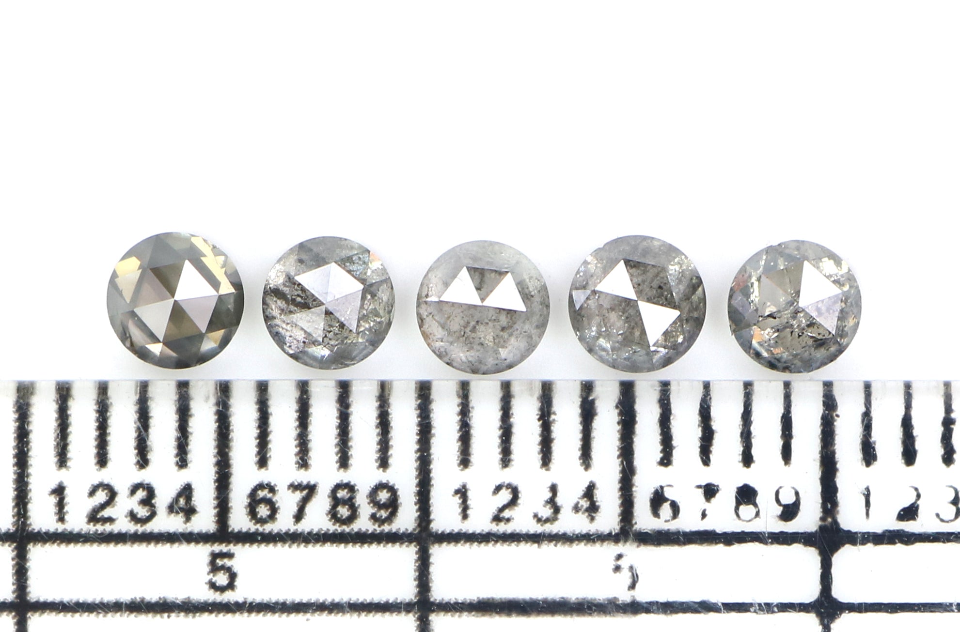 Natural Loose Round Rose Cut Diamond, Salt And Pepper Round Diamond, Natural Loose Diamond, Rose Cut Diamond, 1.08 CT Round Shape L2786
