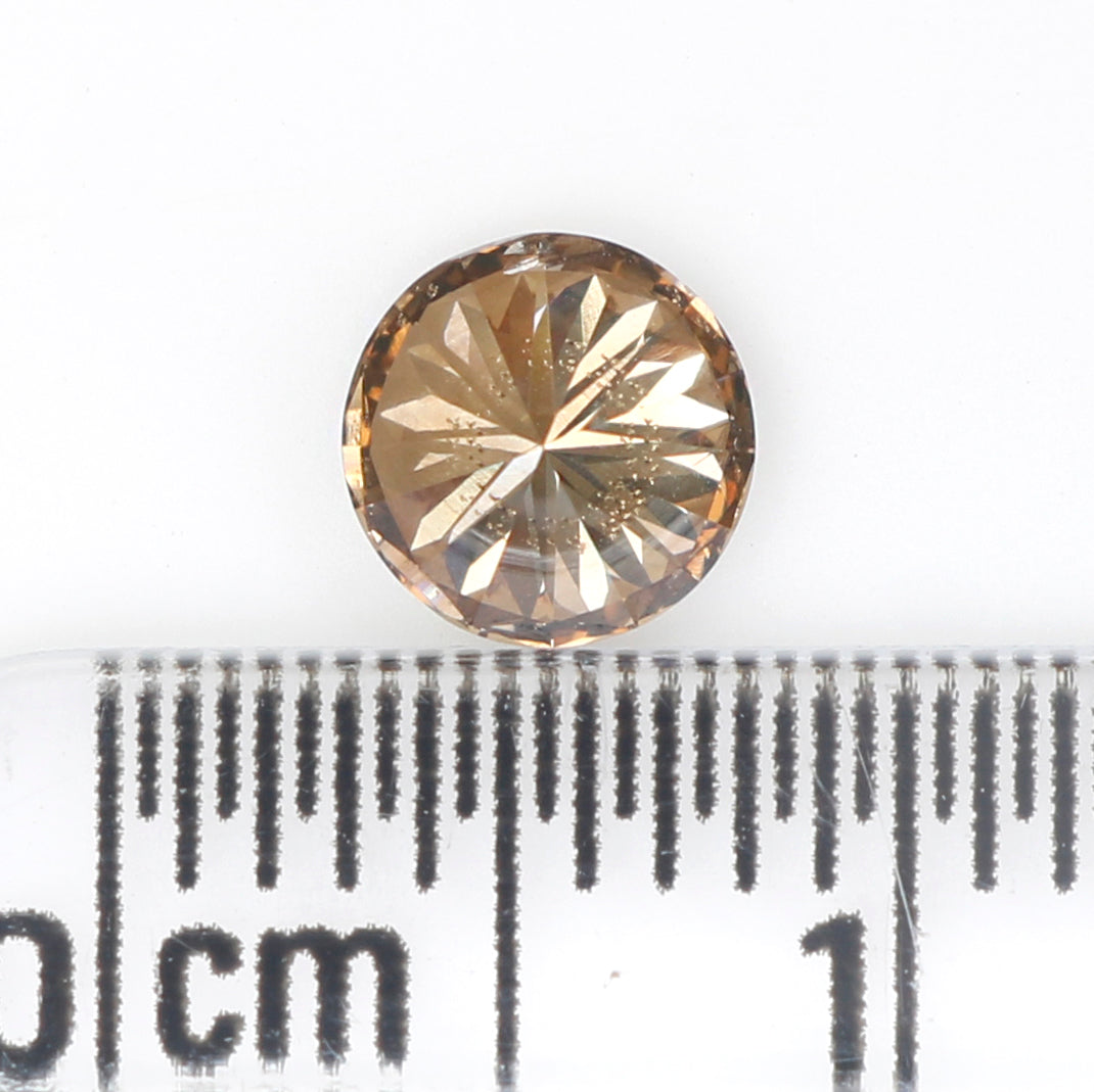 0.59 Ct Natural Loose Round Shape Diamond Brown Color Round Diamond 5.20 MM Natural Loose Brown Diamond Round Brilliant Cut Diamond LQ631