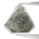 Natural Loose Shield Grey Color Diamond 2.01 CT 8.40 MM Shield Shape Rose Cut Diamond L8223