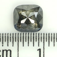 Natural Loose Cushion Salt And Pepper Diamond Black Grey Color 1.08 CT 5.80 MM Cushion Shape Rose Cut Diamond L1291