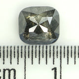 Natural Loose Cushion Salt And Pepper Diamond Black Grey Color 1.08 CT 5.80 MM Cushion Shape Rose Cut Diamond L1291