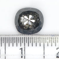 Natural Loose Cushion Salt And Pepper Diamond Black Grey Color 1.49 CT 7.60 MM Cushion Shape Rose Cut Diamond L1856