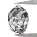 Natural Loose Briolette Salt And Pepper Black Grey Color Diamond 0.46 CT 4.60 MM Drop  Shape Rose Cut Diamond L5636