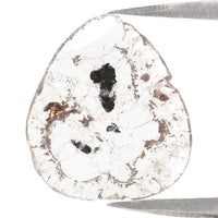 Natural Loose Slice Salt And Pepper Diamond Black Grey Color 0.91 CT 12.25 MM Slice Shape Rose Cut Diamond L9704