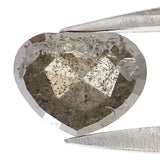 Natural Loose Heart Salt And Pepper Diamond Black Grey Color 0.60 CT 4.46 MM Heart Shape Rose Cut Diamond KDL6552