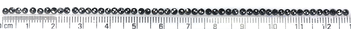 Natural Loose Round Rose Cut Diamond Black Color 2.88 CT 2.30 MM Rose Cut Shape Diamond L1813