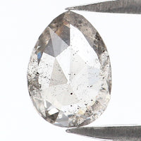 Natural Loose Pear Salt And Pepper Diamond Black Grey Color 0.43 CT 6.50 MM Pear Shape Rose Cut Diamond KR1846