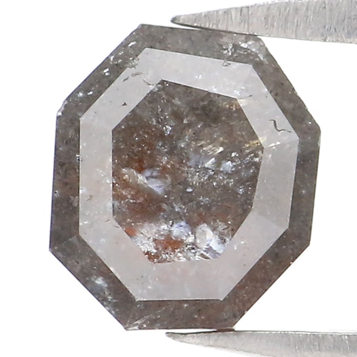 1.26 CT Natural Loose Octagon Diamond Grey Color Octagon Diamond 6.60 MM Natural Loose Diamond Grey Color Octagon Rose Cut Diamond KQ1069
