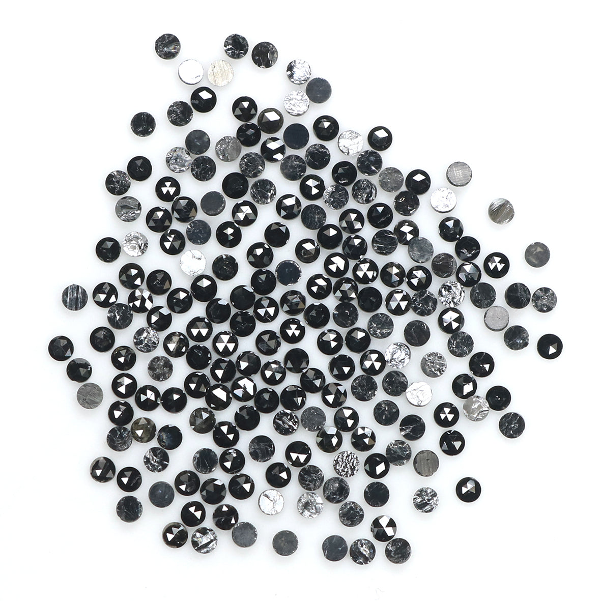 2.94 CT Natural Loose Round Rose Cut Diamond Black Color Round Shape Diamond 1.60 MM Natural Loose Black Color Round Rose Cut Diamond LQ1888