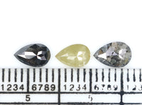 Natural Loose Pear Diamond, Salt And Pepper Pear Diamond, Natural Loose Diamond, Pear Rose Cut Diamond, 1.04 CT Pear Cut Diamond L2750