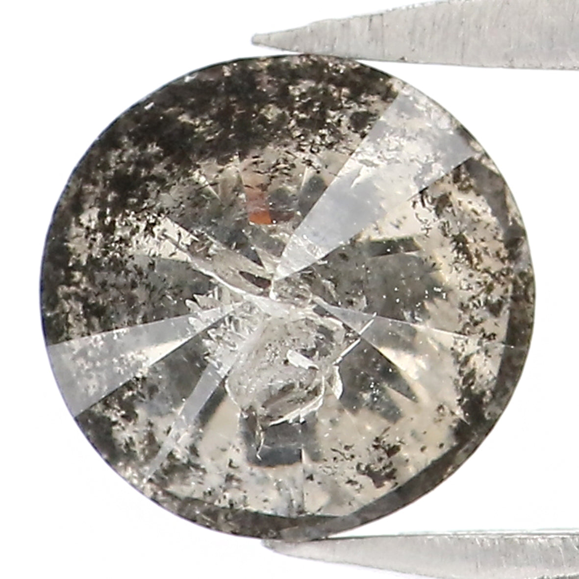 Natural Loose Round Salt And Pepper Diamond Black Grey Color 1.16 CT 6.30 MM Round Brilliant Cut Diamond L8447